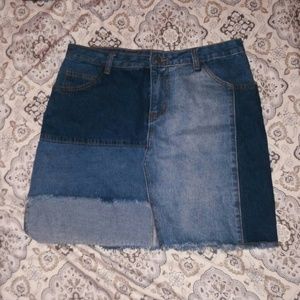 NWOT Hayde - Los Angles patchwork denim mini skirt